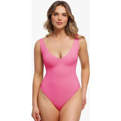 Popilush Elastic Cloud-touch All-in-one Shaping Bodysuit In Pink