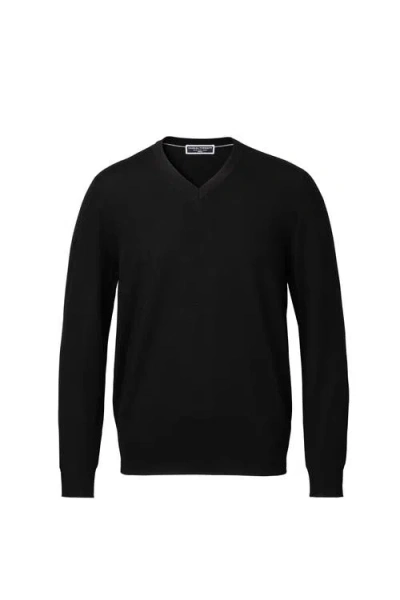Charles Tyrwhitt Merino V-neck Sweater In Black