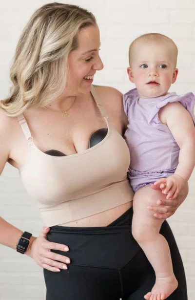 Davin & Adley Busty Size Amelia Pumping And Nursing Crop Cami In Neutral