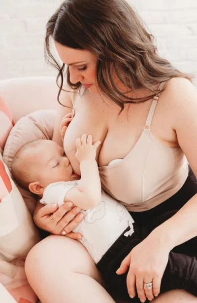 Davin & Adley Busty Size Amelia Pumping And Nursing Crop Cami In Neutral