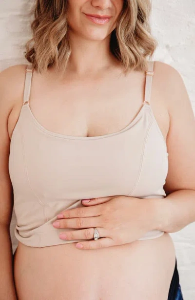 Davin & Adley Amelia Pumping And Nursing Crop Cami In Neutral