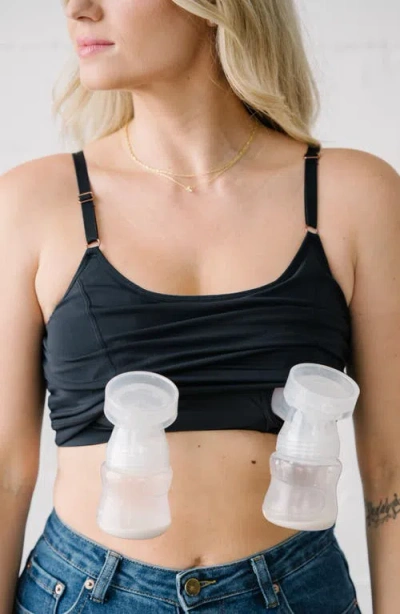 Davin & Adley Amelia Pumping And Nursing Crop Cami In Black
