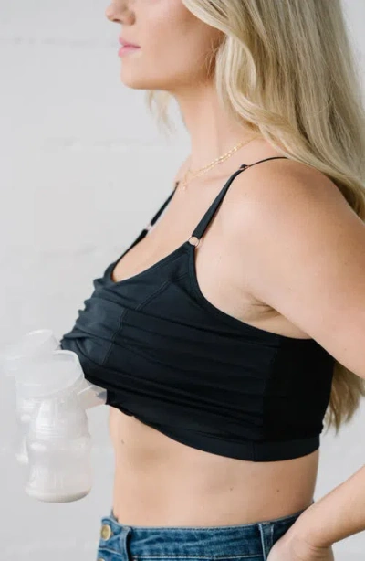 Davin & Adley Amelia Pumping And Nursing Crop Cami In Black