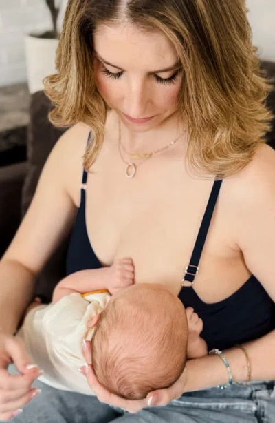 Davin & Adley Amelia Pumping And Nursing Crop Cami In Black