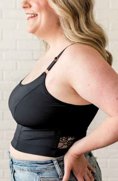 Davin & Adley Busty Size Amelia Pumping And Nursing Crop Cami In Black