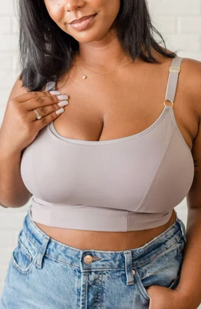 Davin & Adley Busty Size Amelia Pumping And Nursing Crop Cami In Gray