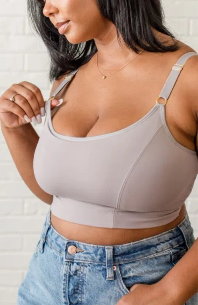 Davin & Adley Busty Size Amelia Pumping And Nursing Crop Cami In Gray