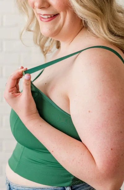 Davin & Adley Busty Size Amelia Pumping And Nursing Crop Cami In Green