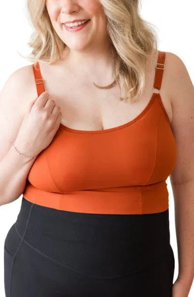 Davin & Adley Busty Size Amelia Pumping And Nursing Crop Cami In Orange