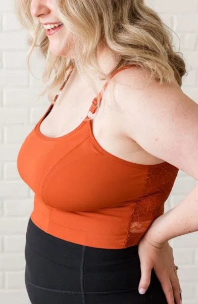 Davin & Adley Busty Size Amelia Pumping And Nursing Crop Cami In Orange