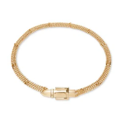 Lele Sadoughi Buckle Chain Belt In Gold