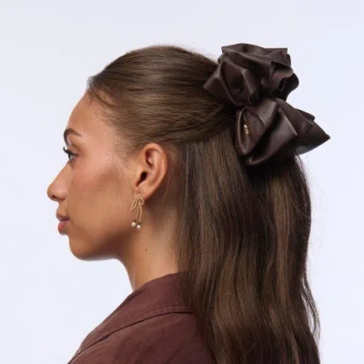 Lele Sadoughi Rita Genuine Leather Claw Clip In Brown