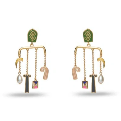 Lele Sadoughi The Met X Lele Klee Mobile Earring In Gold