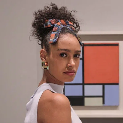 Lele Sadoughi The Met X Lele Antoinette Mondrian Bow Barrette In Multi