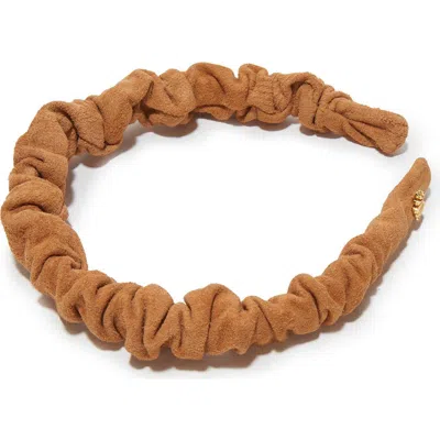 Lele Sadoughi Jessie Suede Scrunchie Headband In Brown