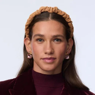 Lele Sadoughi Jessie Suede Scrunchie Headband In Brown