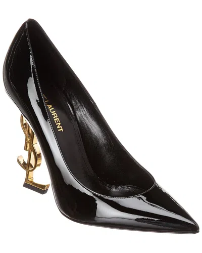 Saint Laurent 110mm Opyum Patent Ysl-heel Pumps In Black