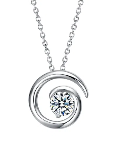 Genevive Silver Circle Pendant In Metallic