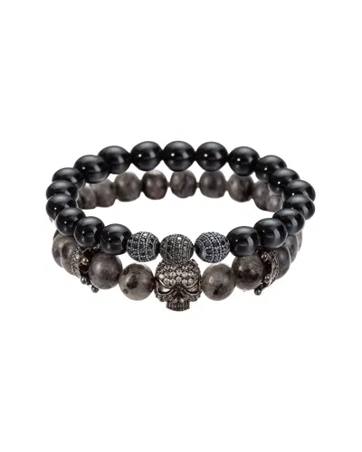 Eye Candy La Josiah Stackable Bracelet In Black