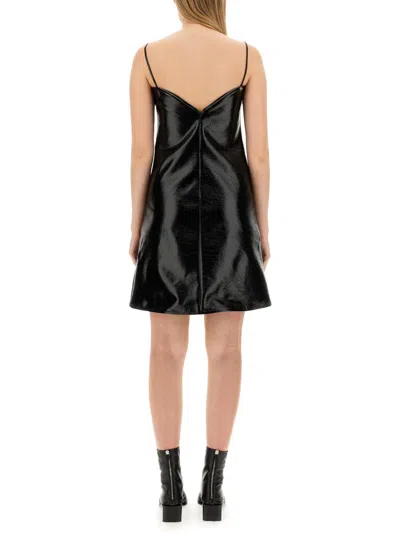 Courrèges Courreges Vinyl Ellipse Mini Sleeveless Dress In Black