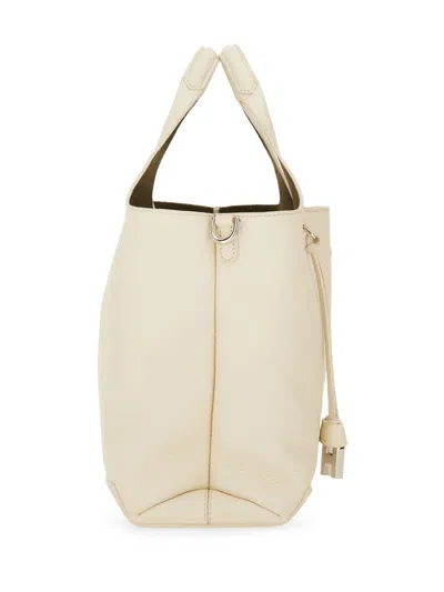 Hogan Structured Crossbody Shopping Bag With Textured Finish In Neutral