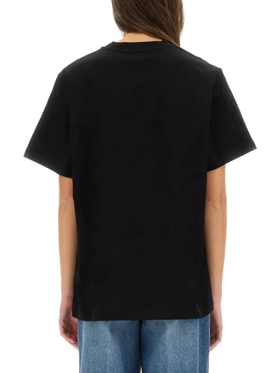 Stella Mccartney Logo Oversized Cotton T-shirt In Black
