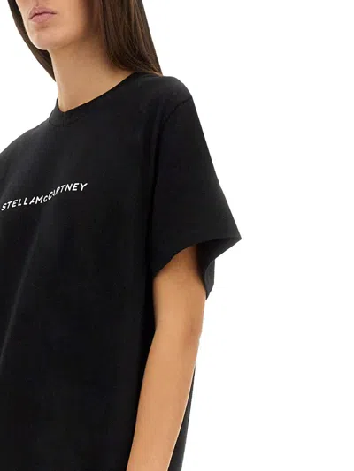Stella Mccartney Logo Oversized Cotton T-shirt In Black