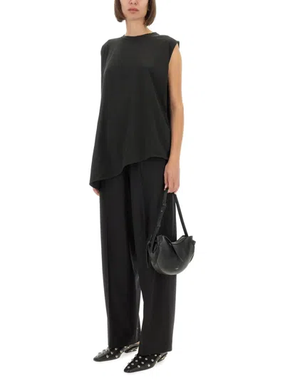 Fabiana Filippi Black Virgin Wool Trousers In Black
