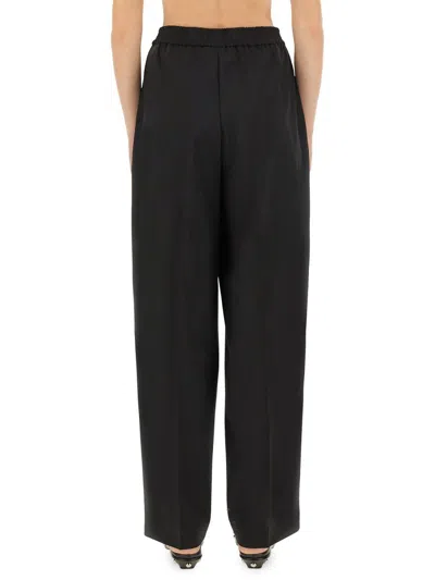 Fabiana Filippi Black Virgin Wool Trousers In Black