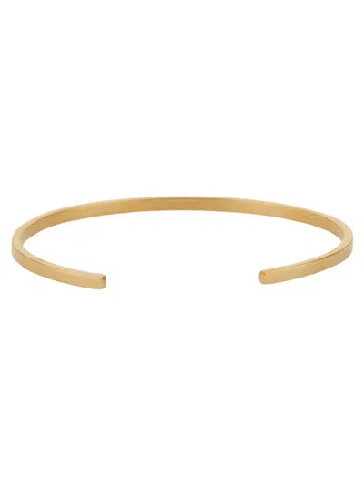 Maison Margiela Open Bracelet With Logo In Brown