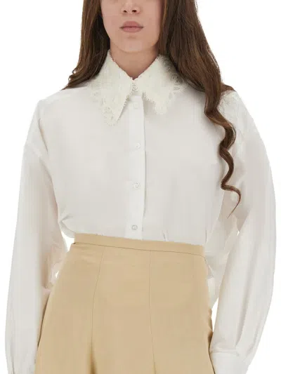 Fabiana Filippi Poplin Cropped Shirt In White