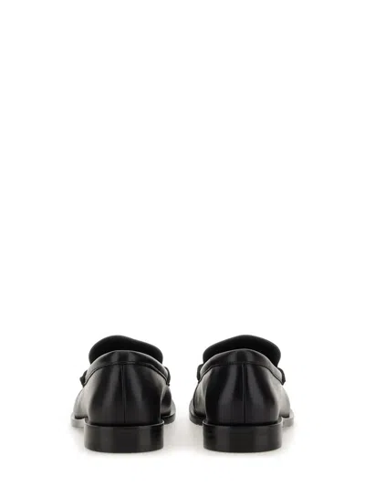 Burberry Leather Penny Loafers In Black