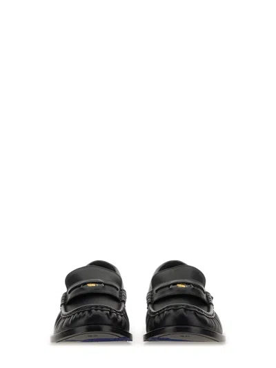 Burberry Leather Penny Loafers In Black