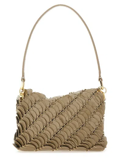 Rabanne Textured Shoulder Bag Gold-tone Hardware In Brown