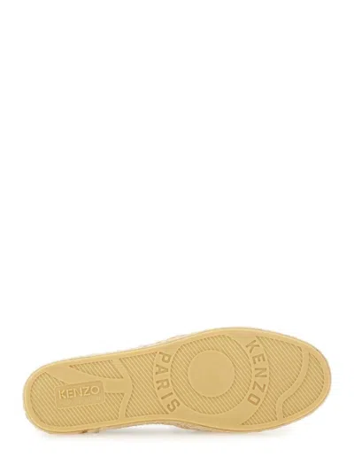 Kenzo Logo Embroidered Round Toe Espadrilles In Black