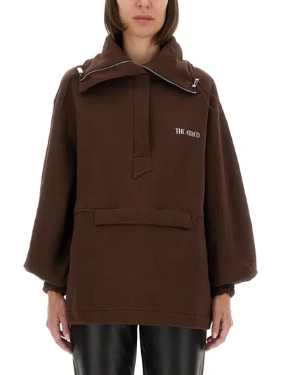 Attico Blouson With Logo In Brown