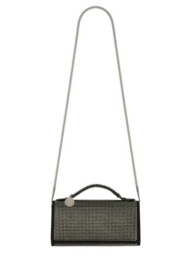 Stella Mccartney Shoulder Bag With Chain Strap And Stud Embellishments In Black