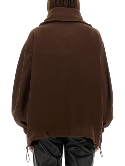 Attico Blouson With Logo In Brown