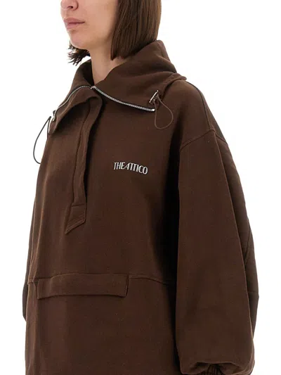 Attico Blouson With Logo In Brown
