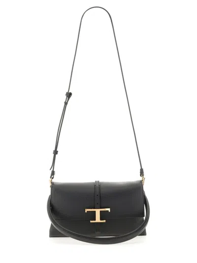 Tod's Flap Bag "t Timeless" In Black