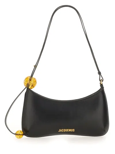 Jacquemus Le Bisou Perle Smooth Leather Bag In Black