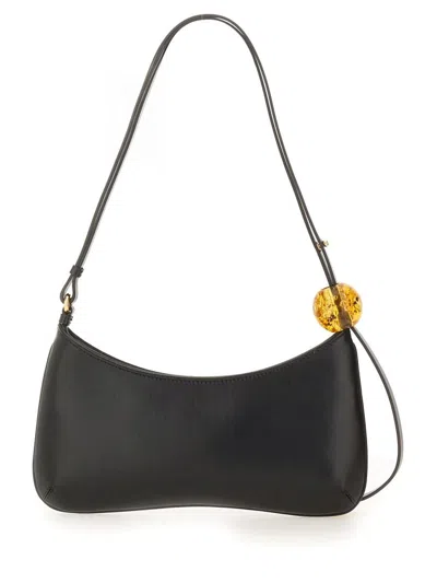 Jacquemus Le Bisou Perle Smooth Leather Bag In Black