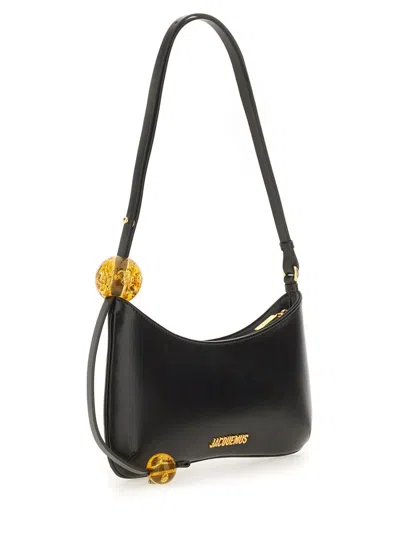 Jacquemus Le Bisou Perle Smooth Leather Bag In Black