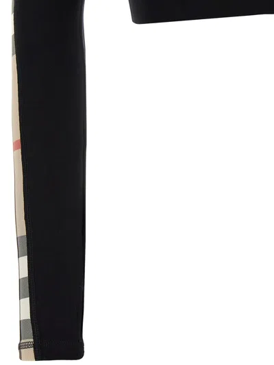 Burberry Check Print Cropped Top In Black