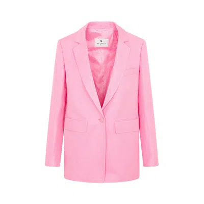Etro Fuji Single-breasted Blazer In Pink