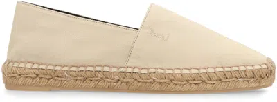 Saint Laurent Cassandre Cotton Gabardine Espadrilles In Neutral