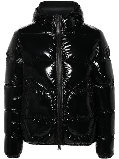 Herno Quilted Down Jacket With Double Zipper In Black