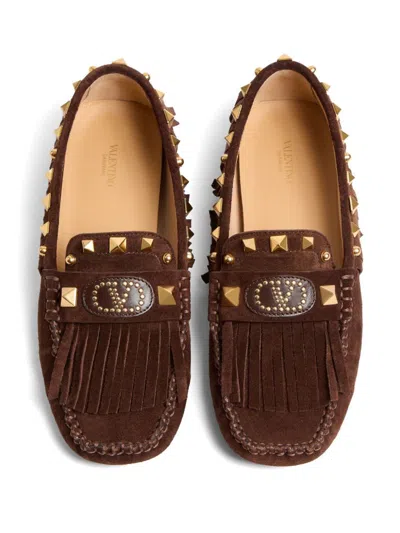 Valentino Driver Loafers In Brown
