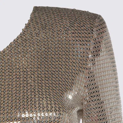 Nissa Silver Maxi Dress In Black