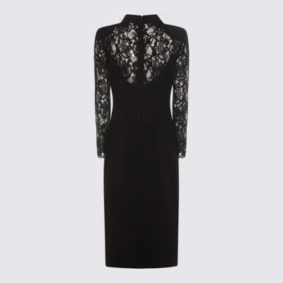 Nissa Black Midi Dress In Brown